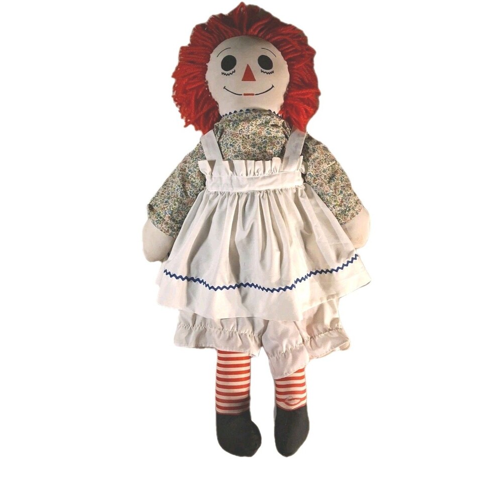 Raggedy Ann Doll 36” Applause Embroidered Eyes Removable Clothes Vintage